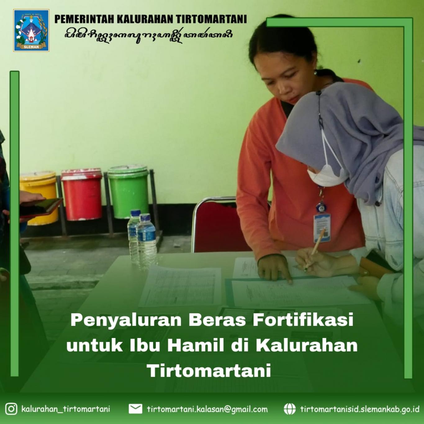 Penyaluran Beras Fortifikasi untuk Ibu Hamil Di Kalurahan Tirtomartani